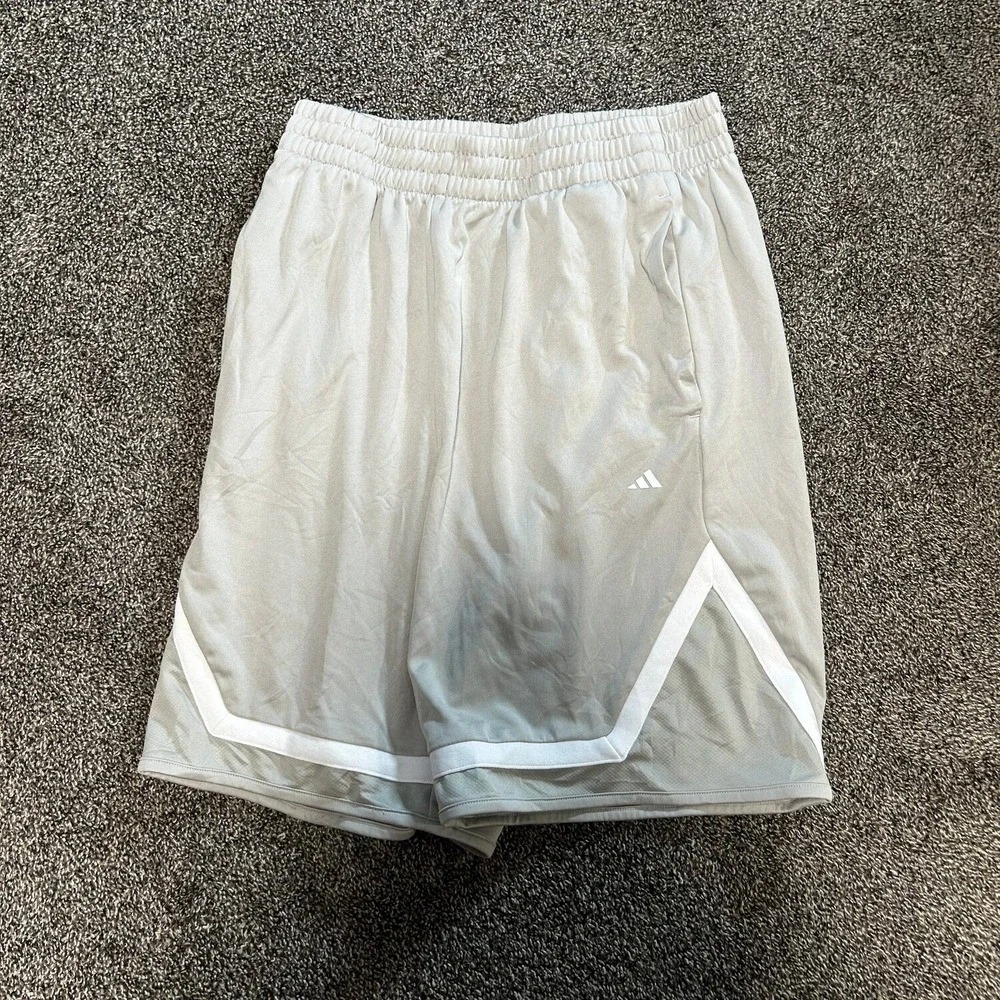 adidas Basketball Shorts Mens M Gray Excellent AEROREADY 9